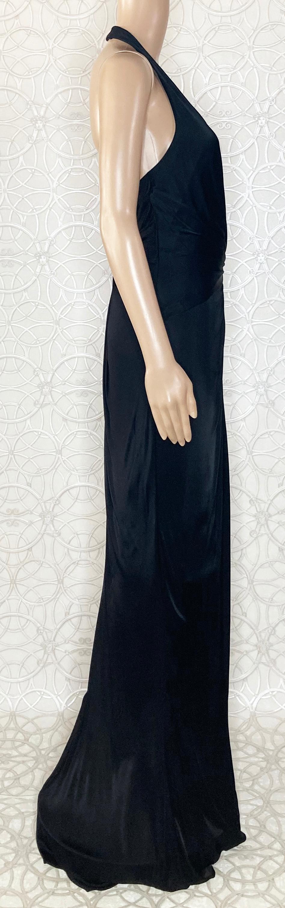 VERSACE BLACK VISCOSE LONG GOWN DRESS with OPEN BACK 42 - 6 For Sale 7