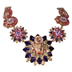 New Versace Blooming Medusa Crystal Necklace as seen on Donatella @ '19 Met Gala