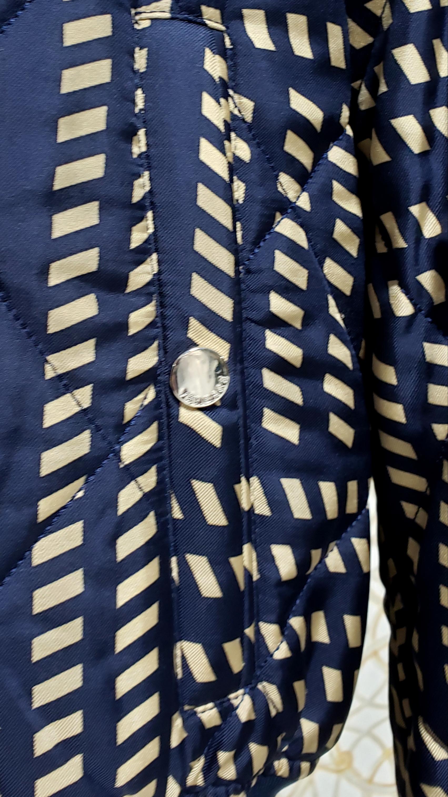 NEW VERSACE BLUE GOLD MEDUSA PRINT QUILTED 100% SILK JACKET for MEN 3