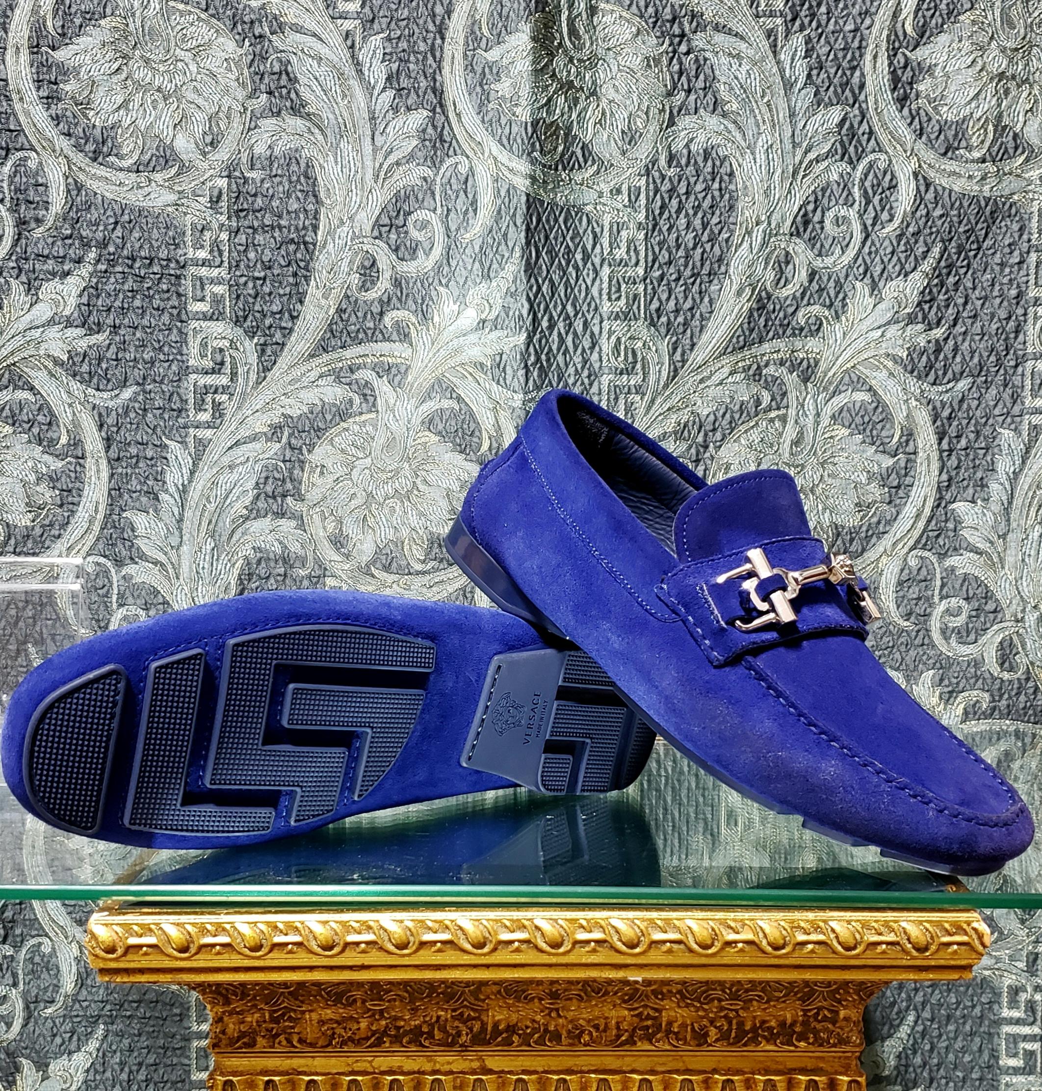 versace blue loafers