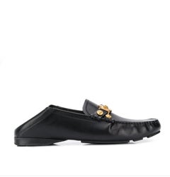 New VERSACE BROWN LEATHER DRIVER LOAFER SHOES w/ MEDUSA MEDALLION 41.5 - 8.5