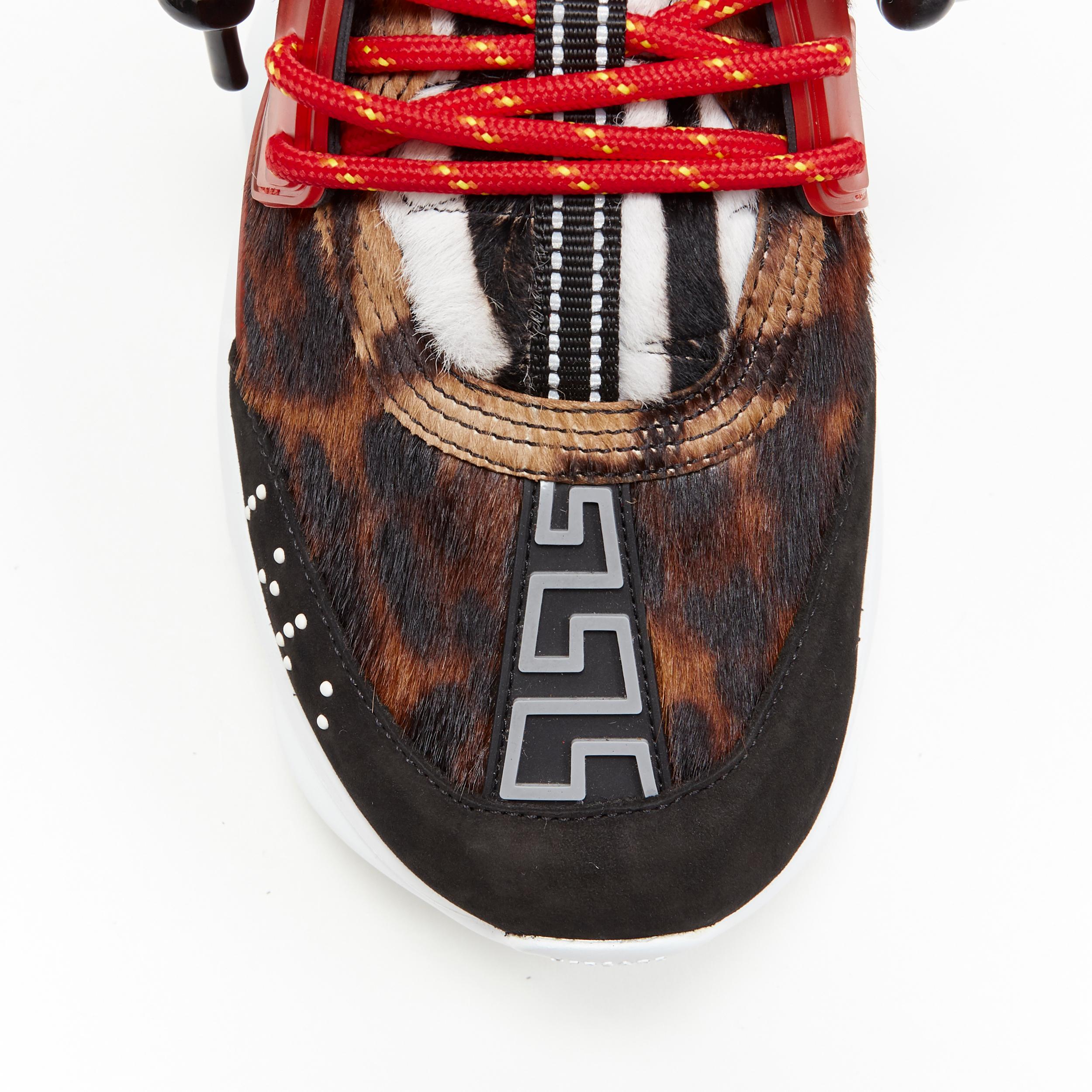 new VERSACE Chain Reaction 2 Chainz Black Wild Leopard chunky sneaker EU42 US9 3
