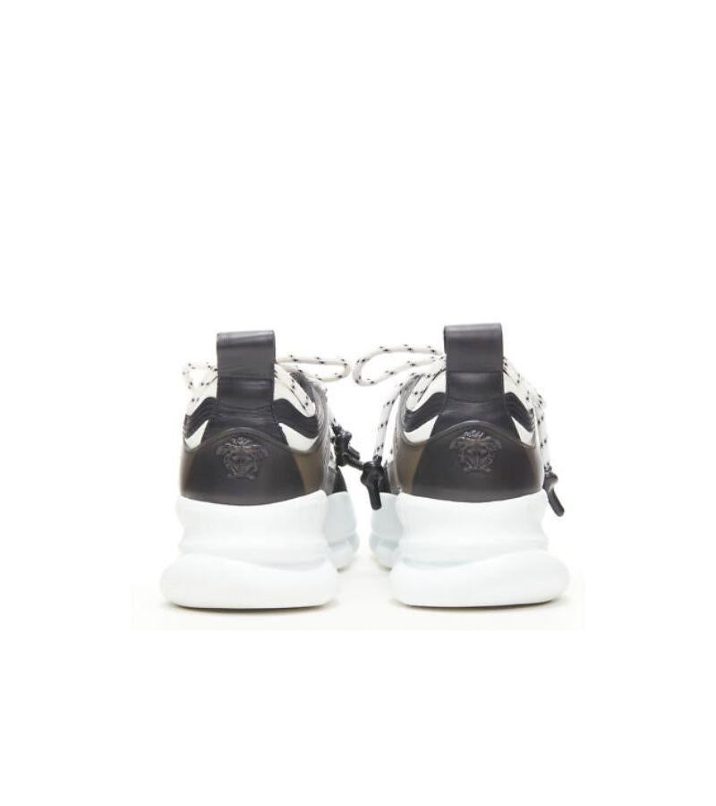 Women's new VERSACE Chain Reaction black white chunky sneaker EU38 US8 For Sale