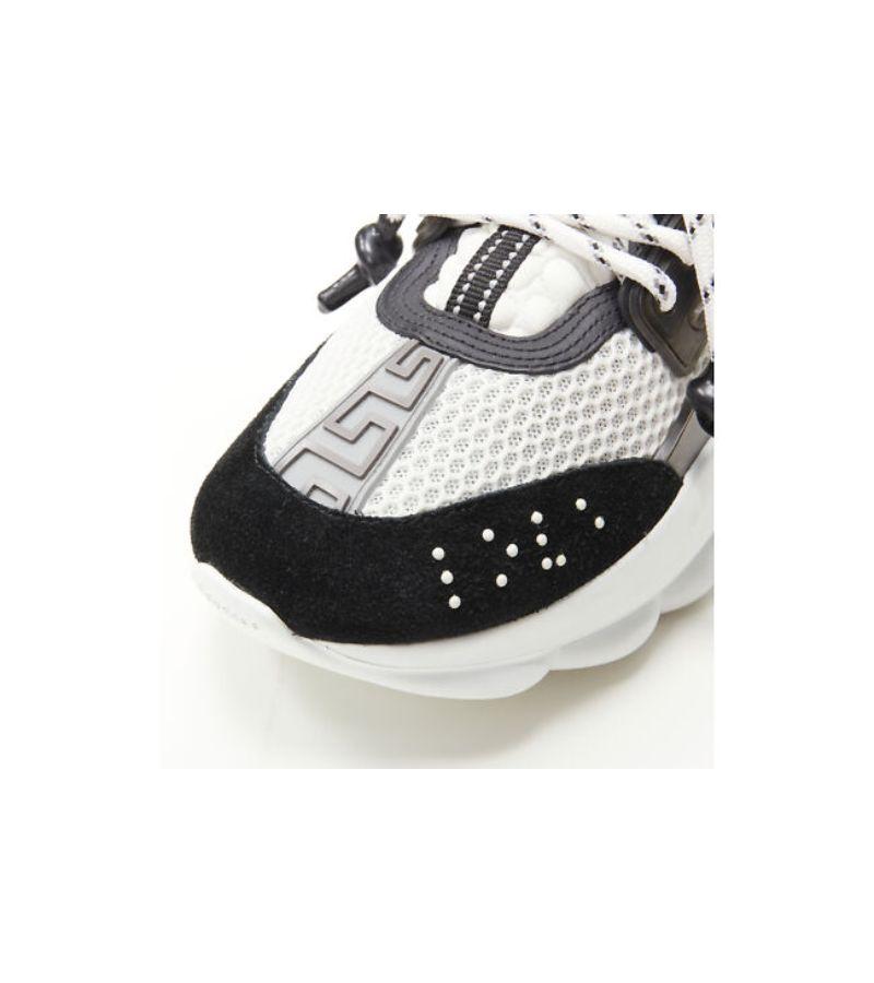 new VERSACE Chain Reaction black white chunky sneaker EU38 US8 For Sale 2