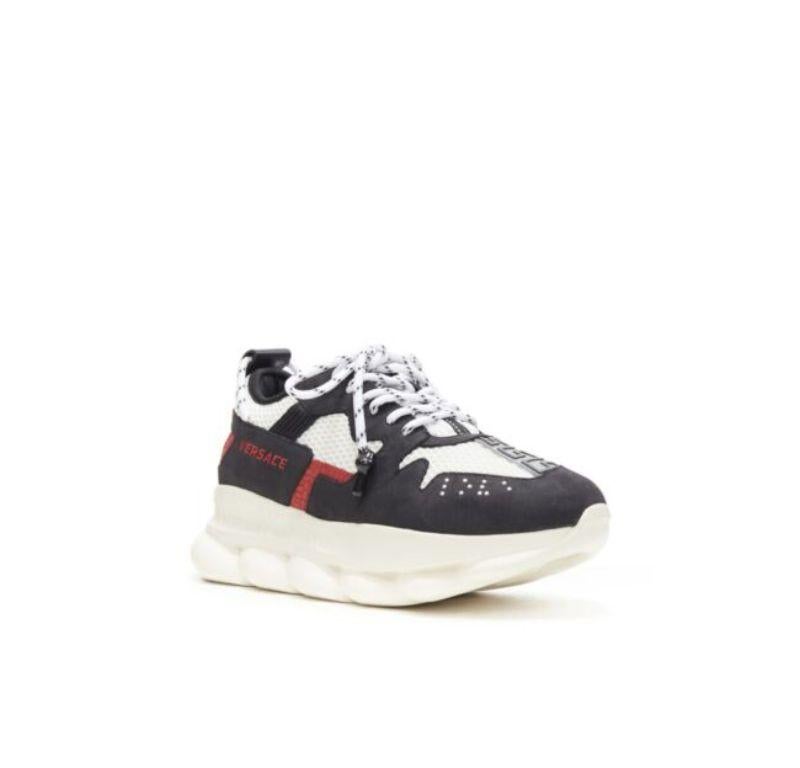 new VERSACE Chain Reaction black white red suede mesh low chunky sneaker EU41
Reference: TGAS/B01121
Brand: Versace
Designer: Salehe Bembury
Model: Versace Chain Reaction
Material: Fabric, Leather
Color: Black, White
Closure: Lace Up
Lining: