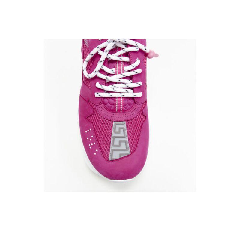 new VERSACE Chain Reaction Blowzy all pink suede low top chunky sneaker EU39 For Sale 1