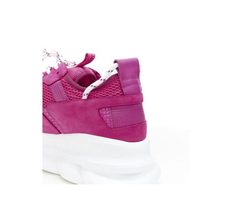 new VERSACE Chain Reaction Blowzy all pink suede low top chunky sneaker EU39 For Sale 4