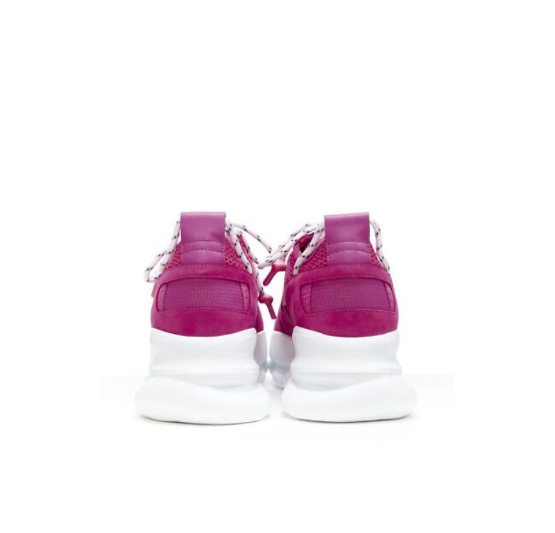 new VERSACE Chain Reaction Blowzy all pink suede low top chunky sneaker EU41.5 For Sale 1