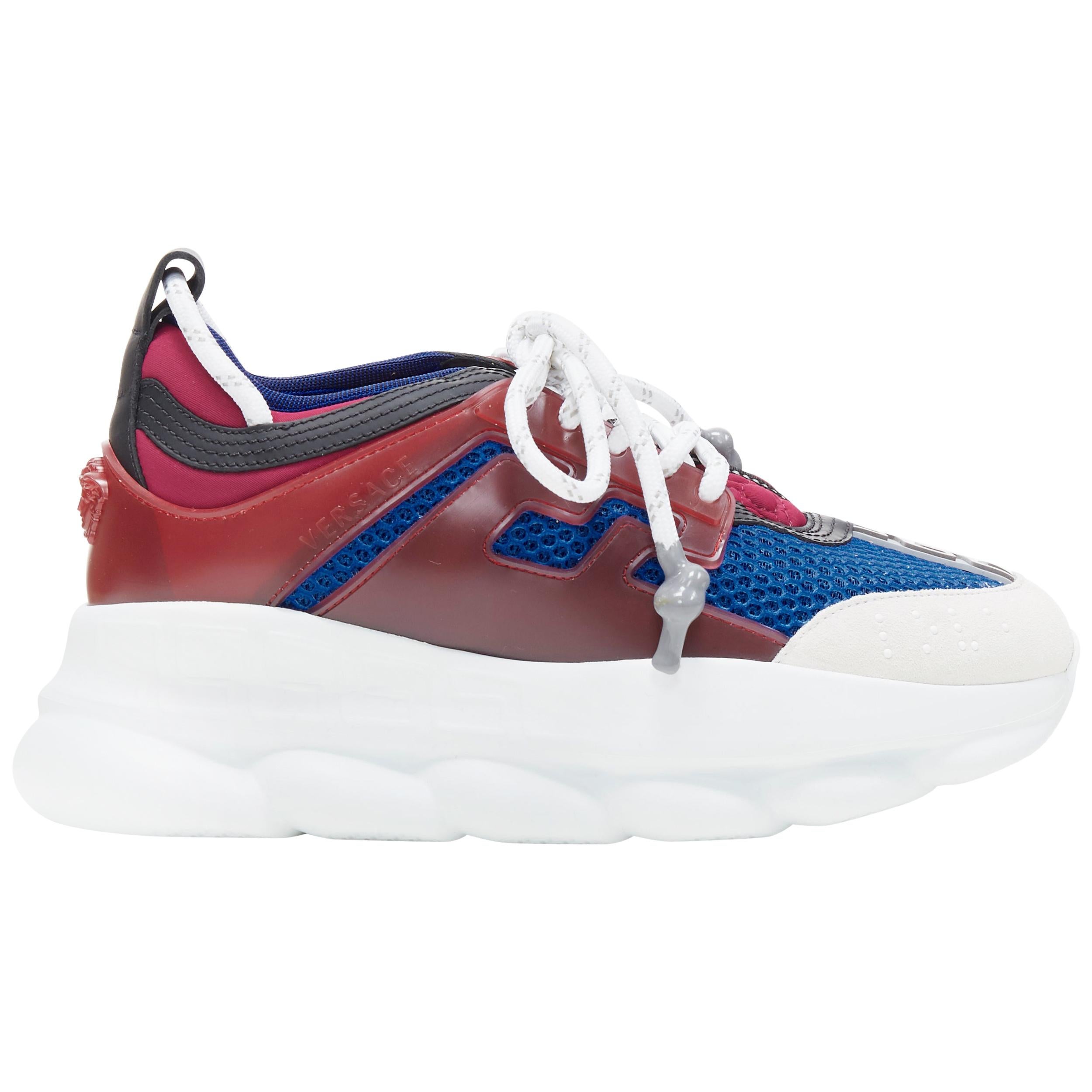 Versace chain shop reaction burgundy