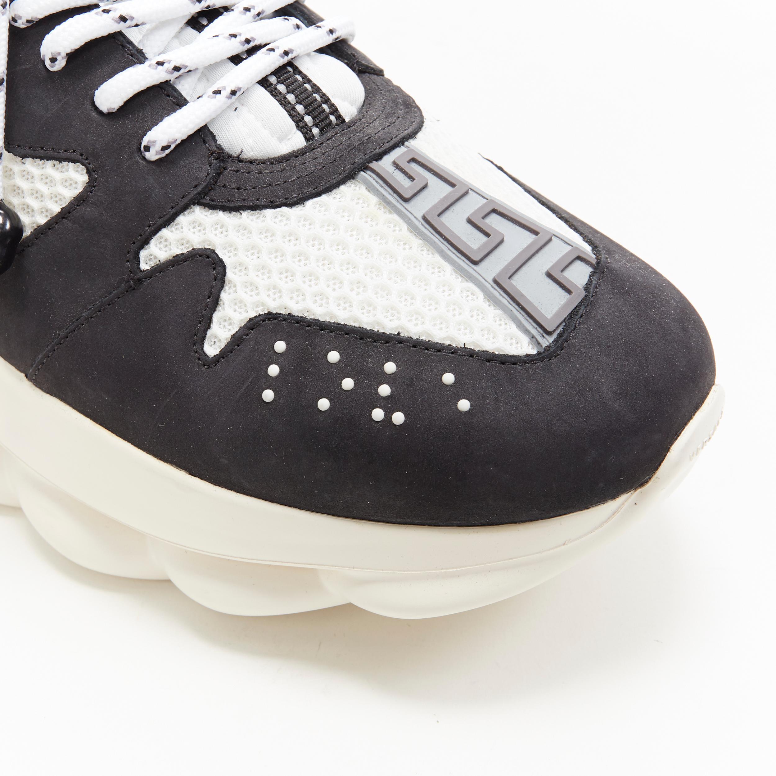 Men's new VERSACE Chain Reaction classic black white mesh low chunky sneaker EU41 US8