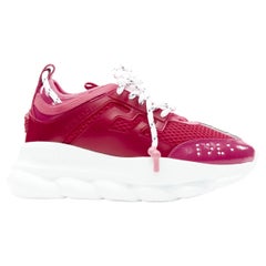 new VERSACE Chain Reaction fuschia pink white chunky sneaker EU36 US6