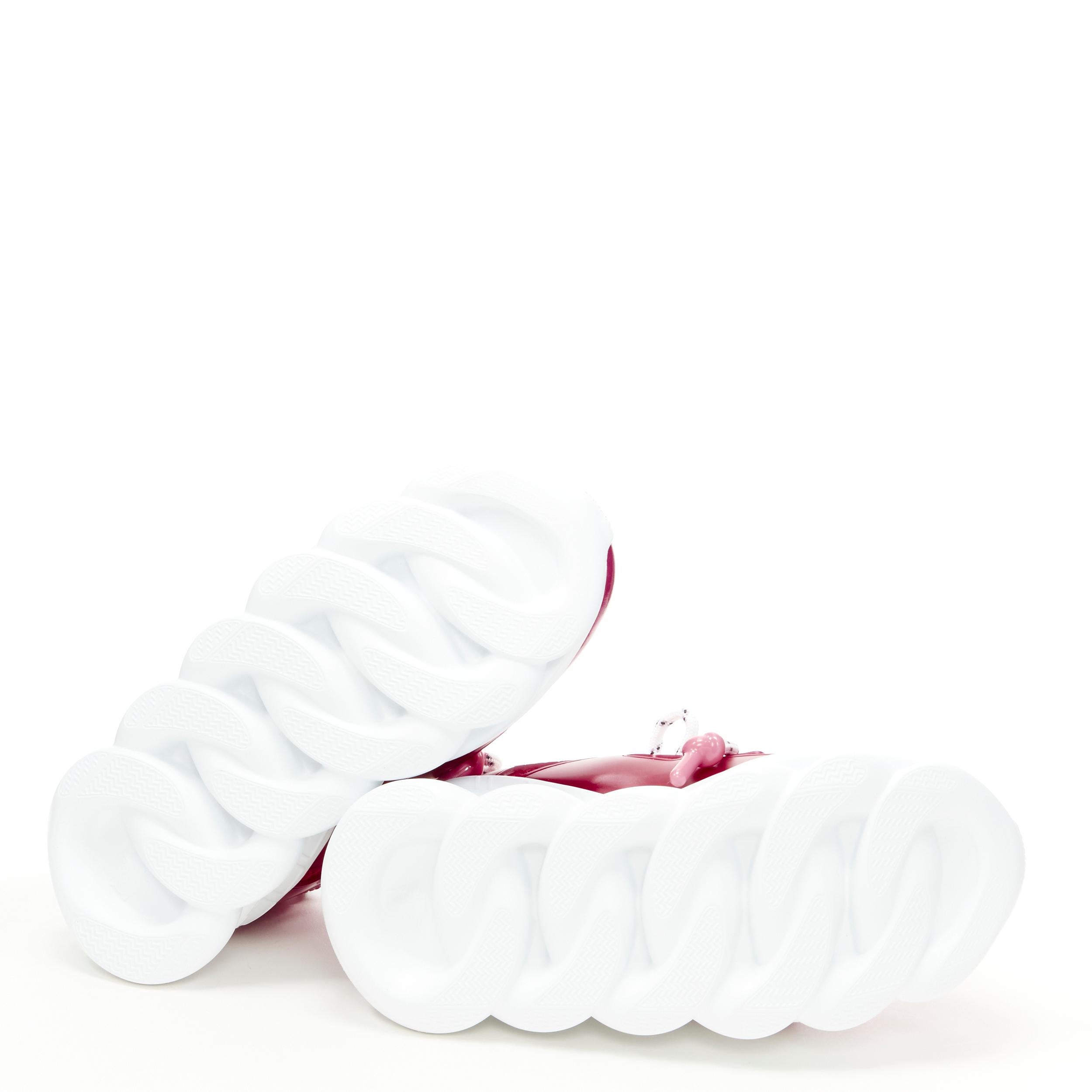new VERSACE Chain Reaction fuschia pink white chunky sneaker EU38 US8 For Sale 5
