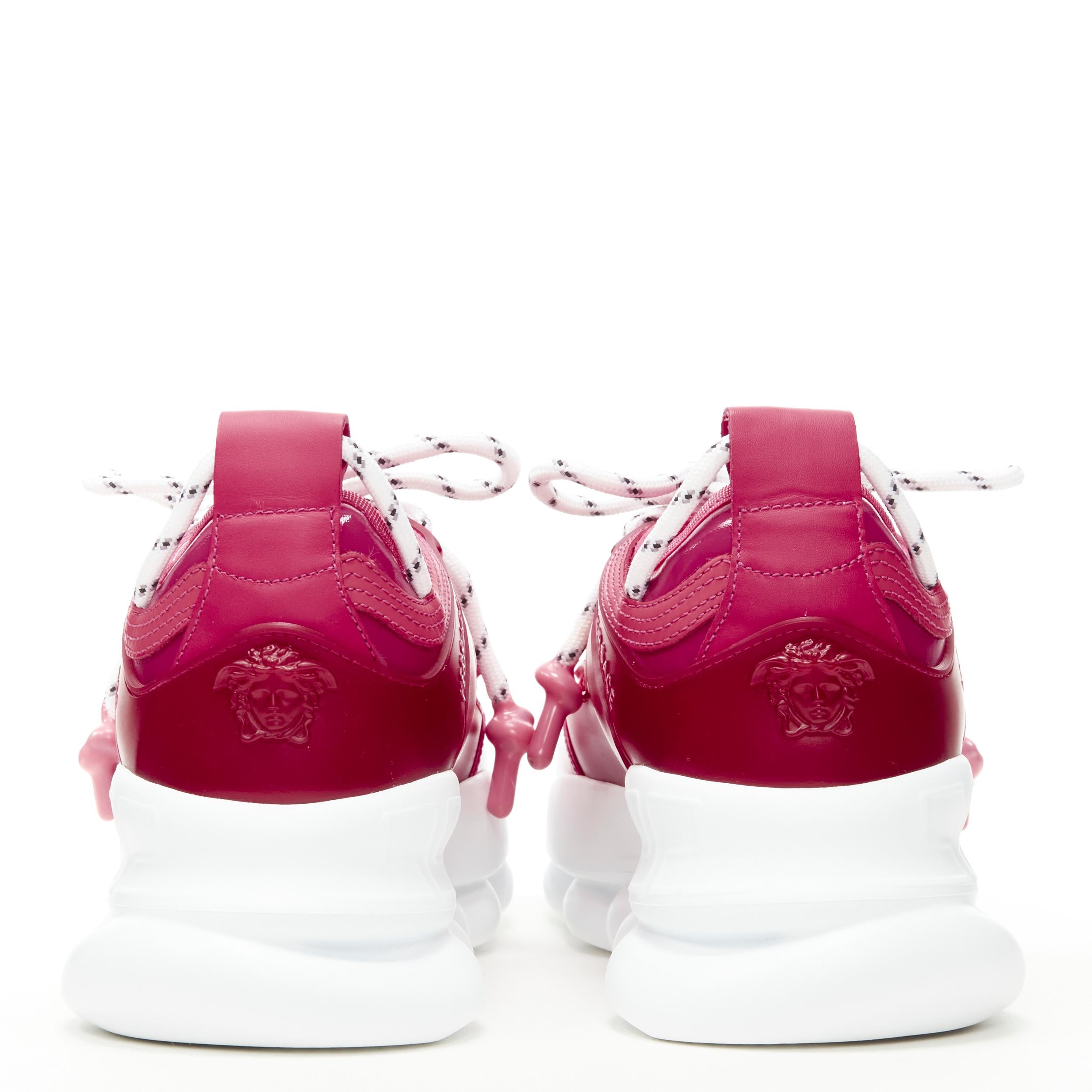 new VERSACE Chain Reaction fuschia pink white chunky sneaker EU38 US8 In New Condition For Sale In Hong Kong, NT