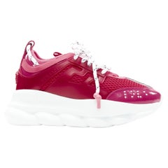 new VERSACE Chain Reaction fuschia pink white chunky sneaker EU38 US8