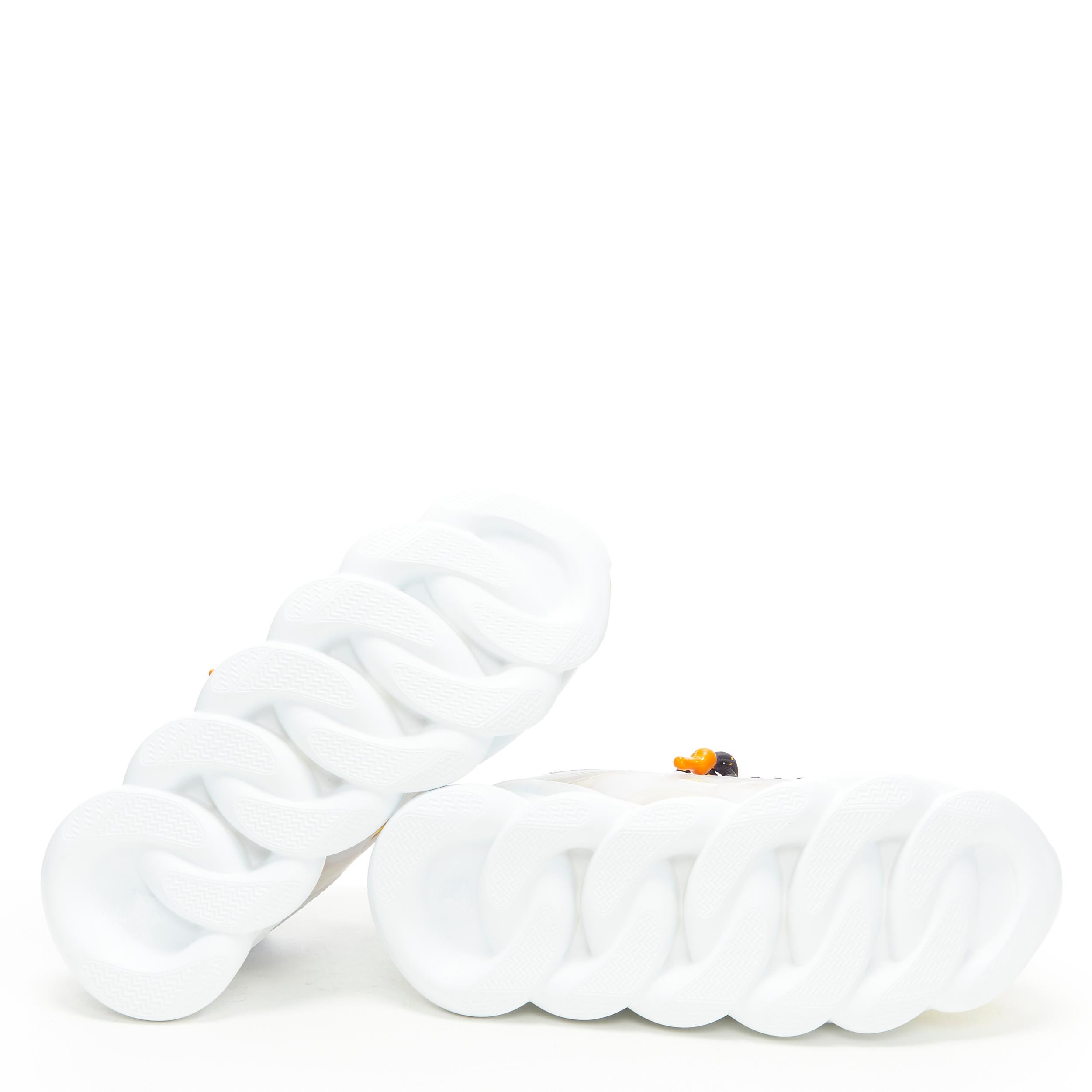 nuevo VERSACE Chain Reaction oro barocco sarga amarillo azul gamuza zapatilla EU40 US7 1