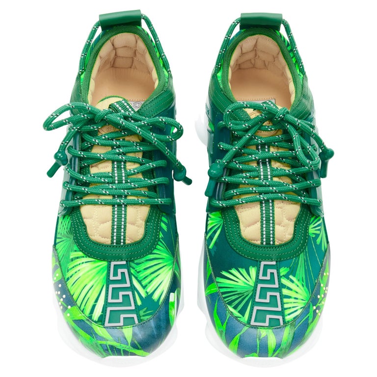 new VERSACE Chain Reaction Jungle Print green chunky sole sneaker EU46