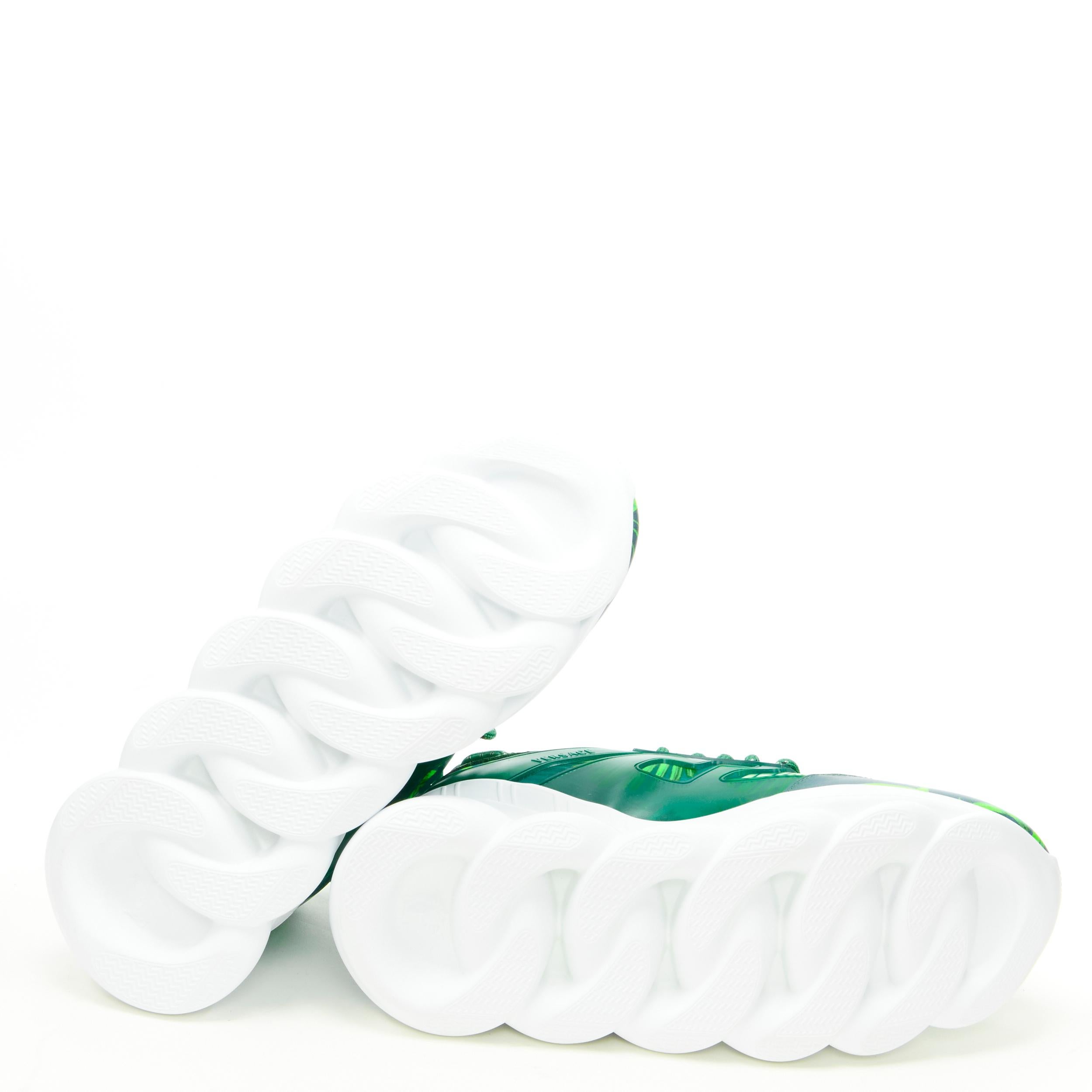neu VERSACE Chain Reaction Jungle Print grün klobige Sohle Sneaker EU46 selten im Angebot 3