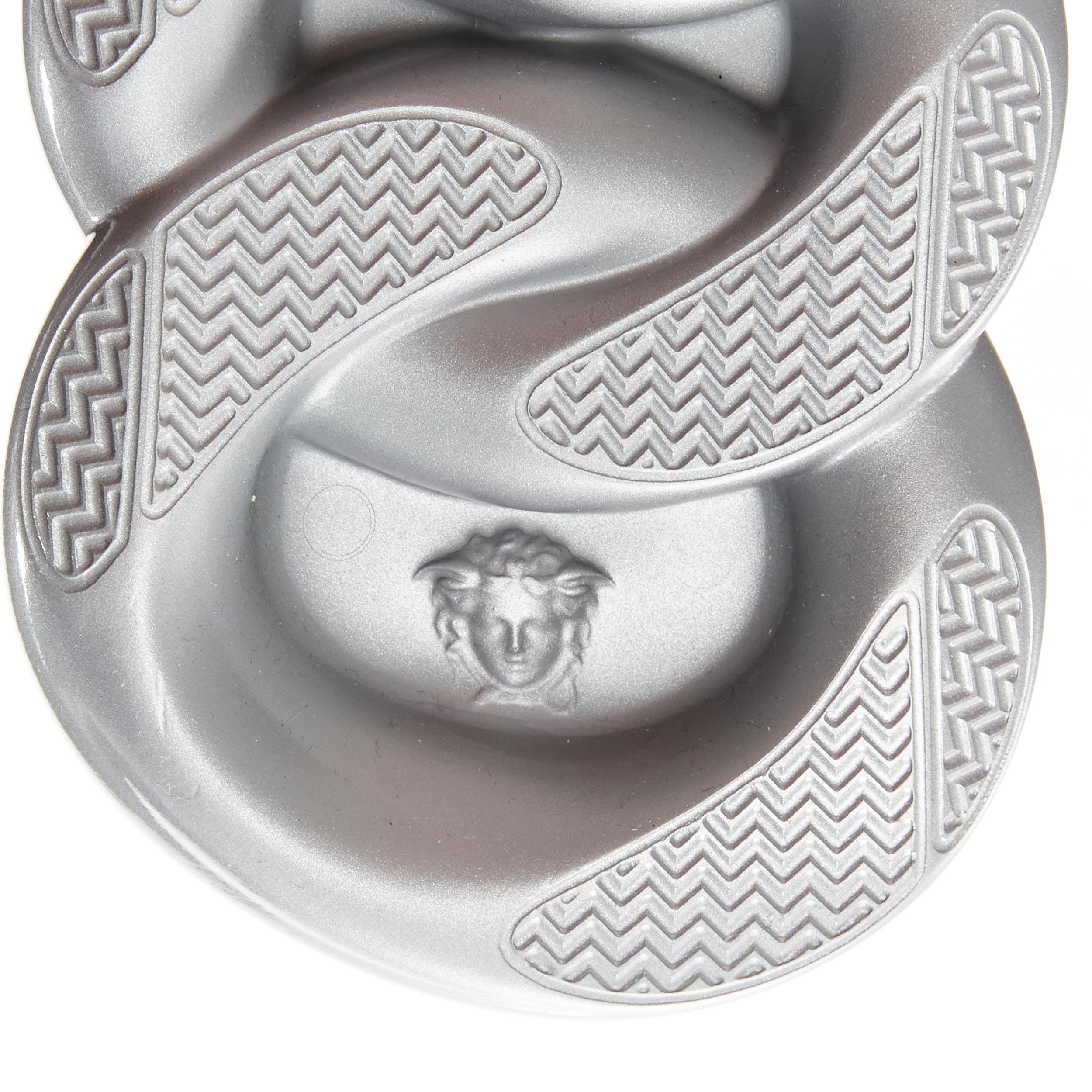 new VERSACE Chain Reaction metallic silver sheer low top chunky sneaker EU45 For Sale 4