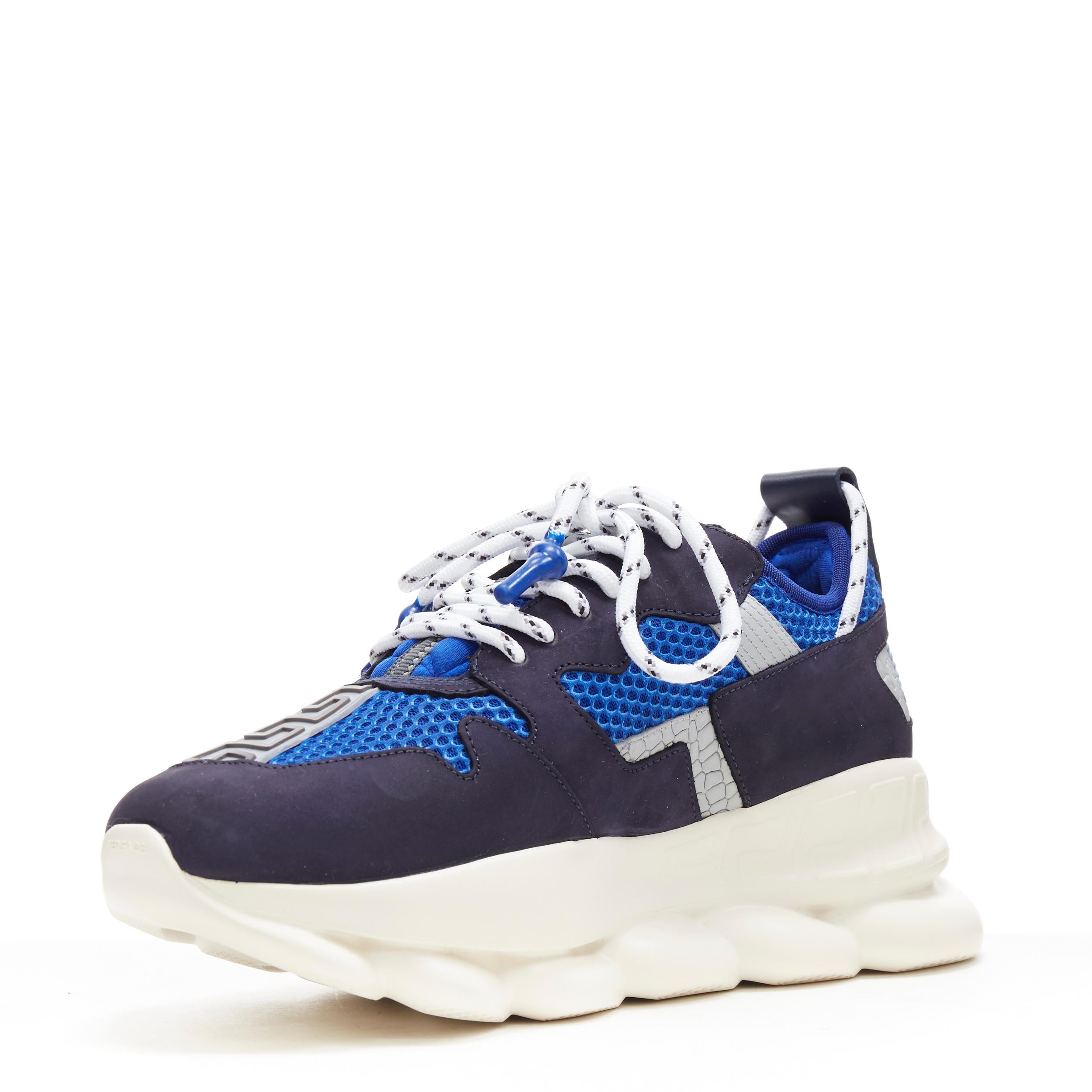 new VERSACE Chain Reaction blu navy grey low top chunky dad sneaker EU40 US7 In condizioni Nuovo a Hong Kong, NT