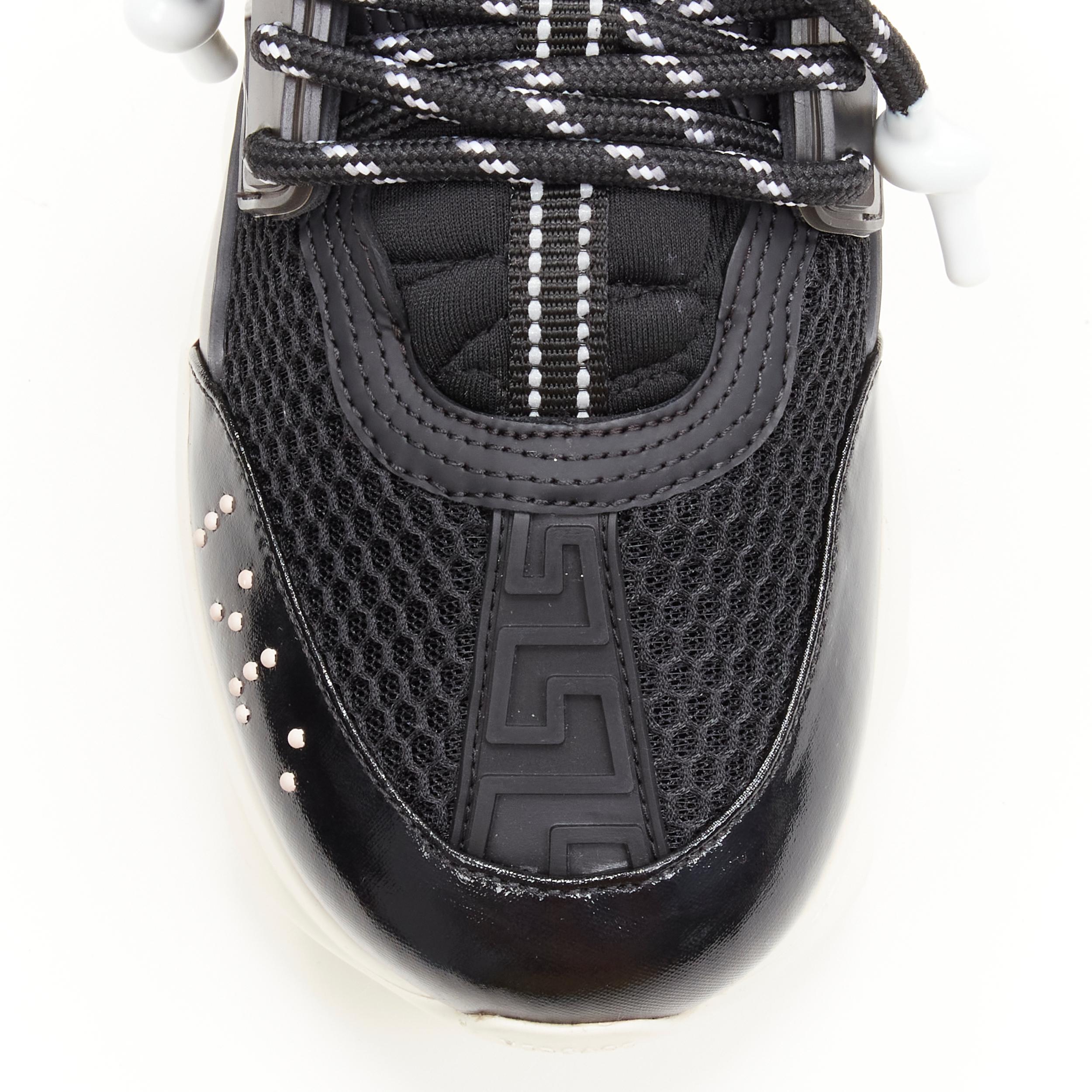Women's new VERSACE Chain Reaction nero black mesh chunky sneaker EU36 US6