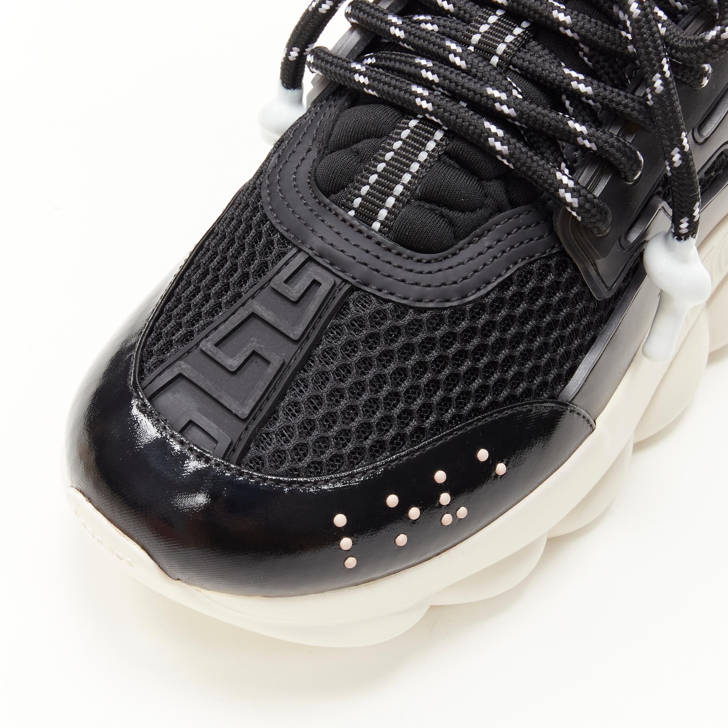 new VERSACE Chain Reaction nero black mesh chunky sneaker EU36 US6 1