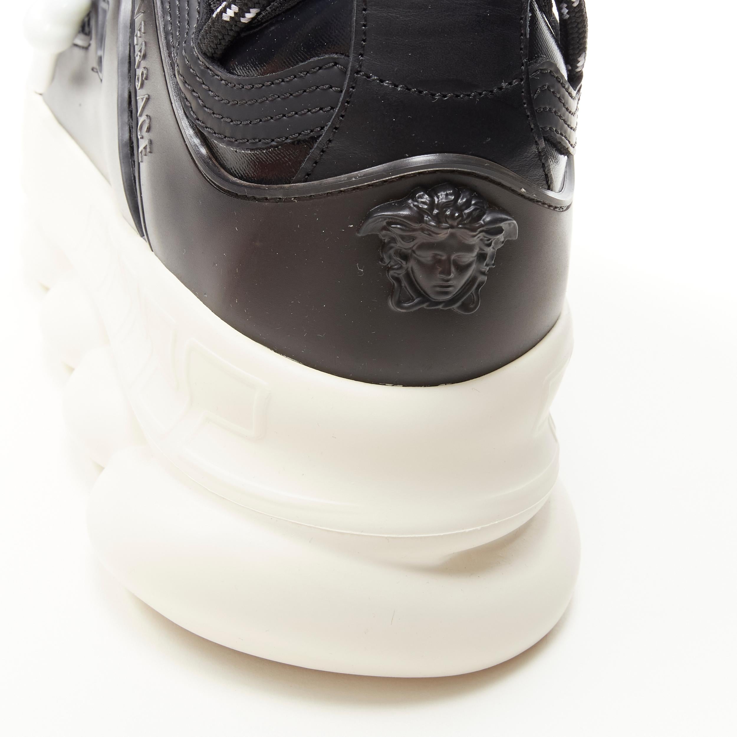 new VERSACE Chain Reaction nero black mesh chunky sneaker EU36 US6 2