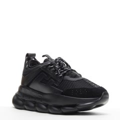 new VERSACE Chain Reaction Triple Black Nero low chunky sole sneaker EU40 US7