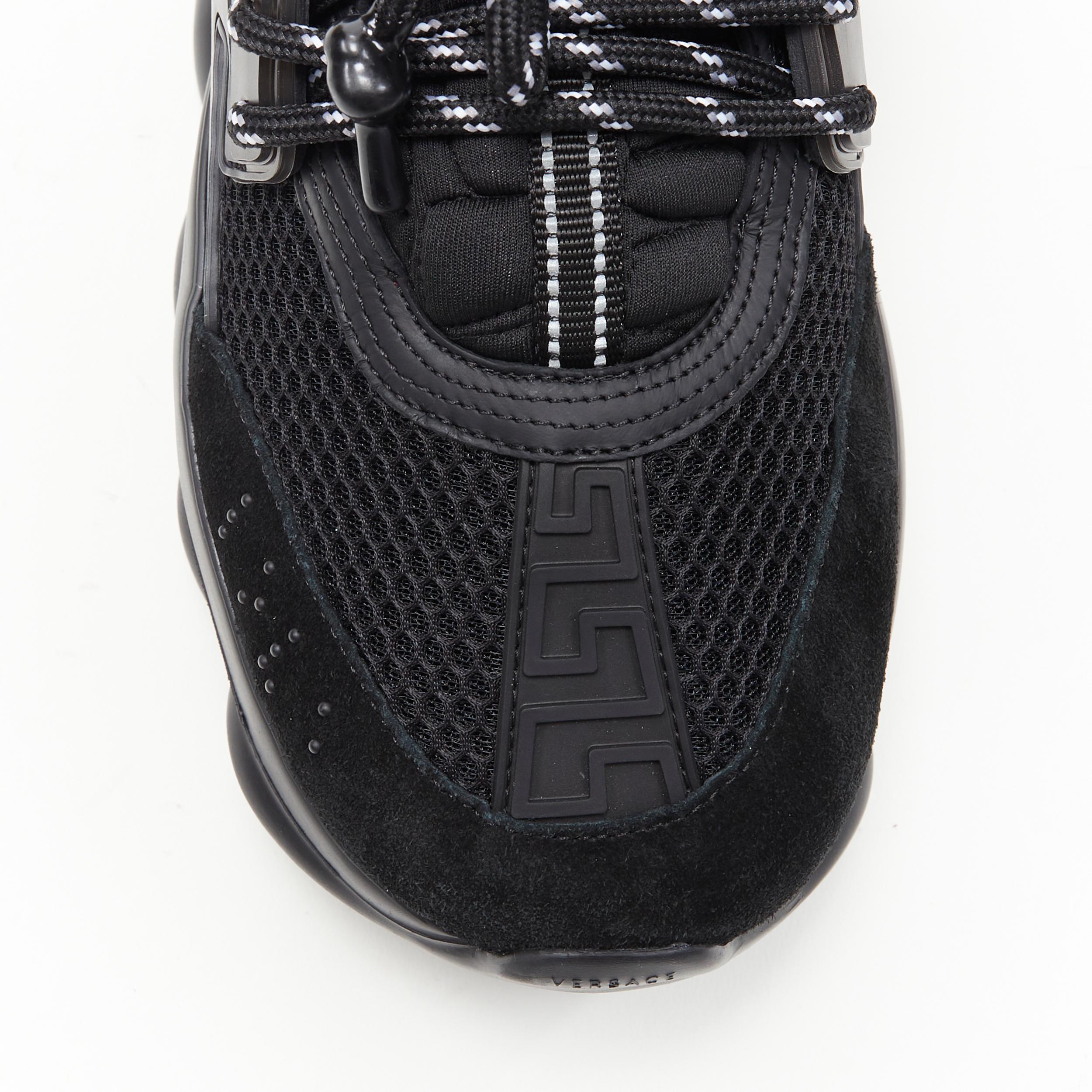 new VERSACE Chain Reaction Triple Black Nero low chunky sole sneaker EU40 US7 3
