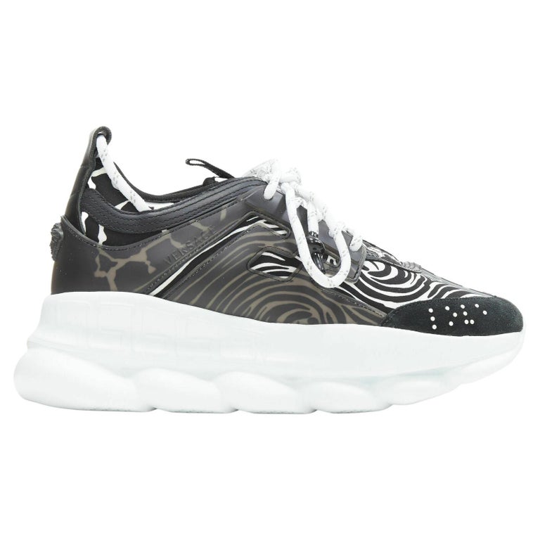 new VERSACE Chain Reaction Wild Zebra black white striped sneaker EU39