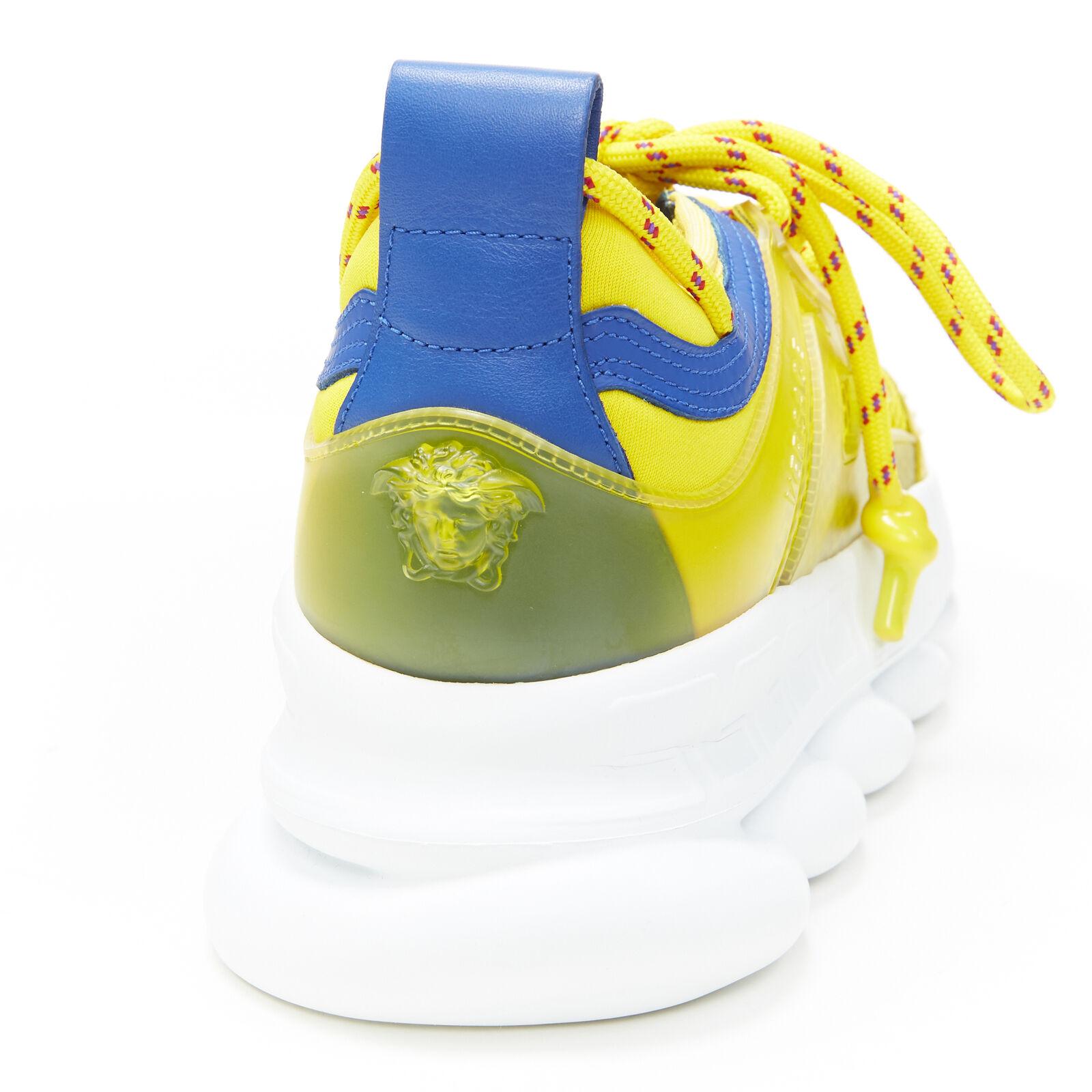new VERSACE Chain Reaction yellow blue low top chunky sole dad sneaker EU38 US8 For Sale 6