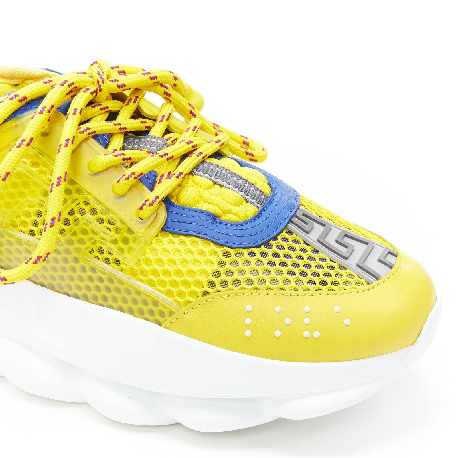new VERSACE Chain Reaction yellow blue low top chunky sole dad sneaker EU38 US8 For Sale 4