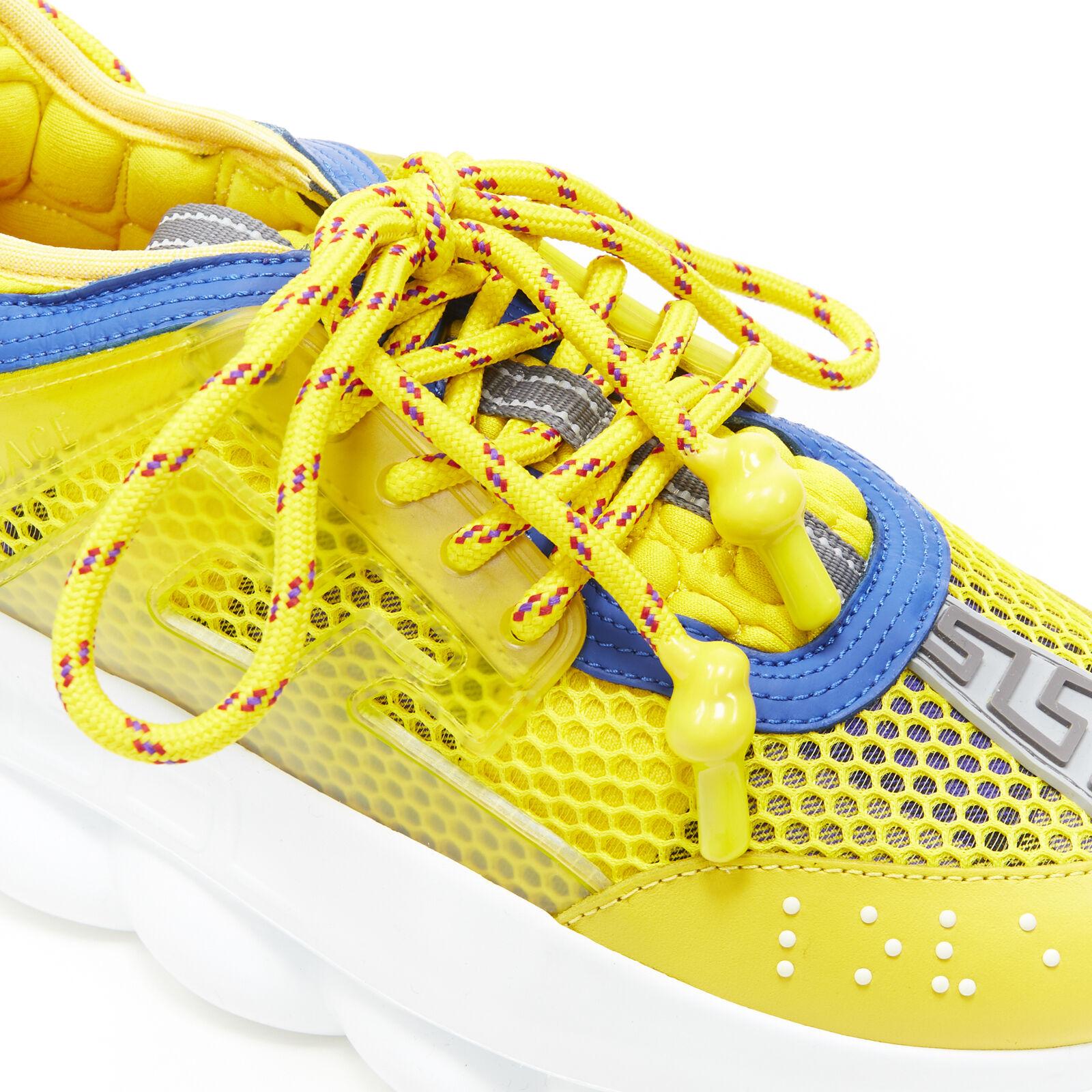 new VERSACE Chain Reaction yellow blue low top chunky sole dad sneaker EU38 US8 For Sale 5