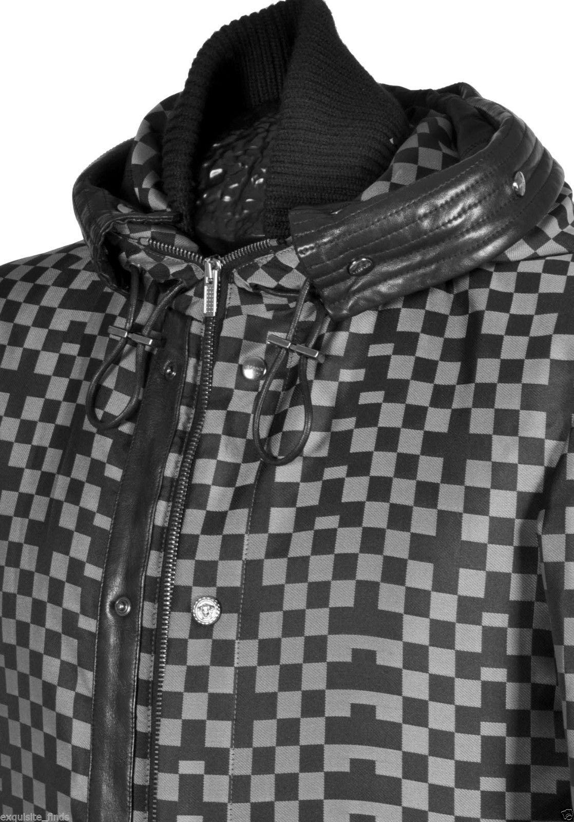Men's NEW VERSACE CHECKERED COAT with HOOD for MEN For Sale