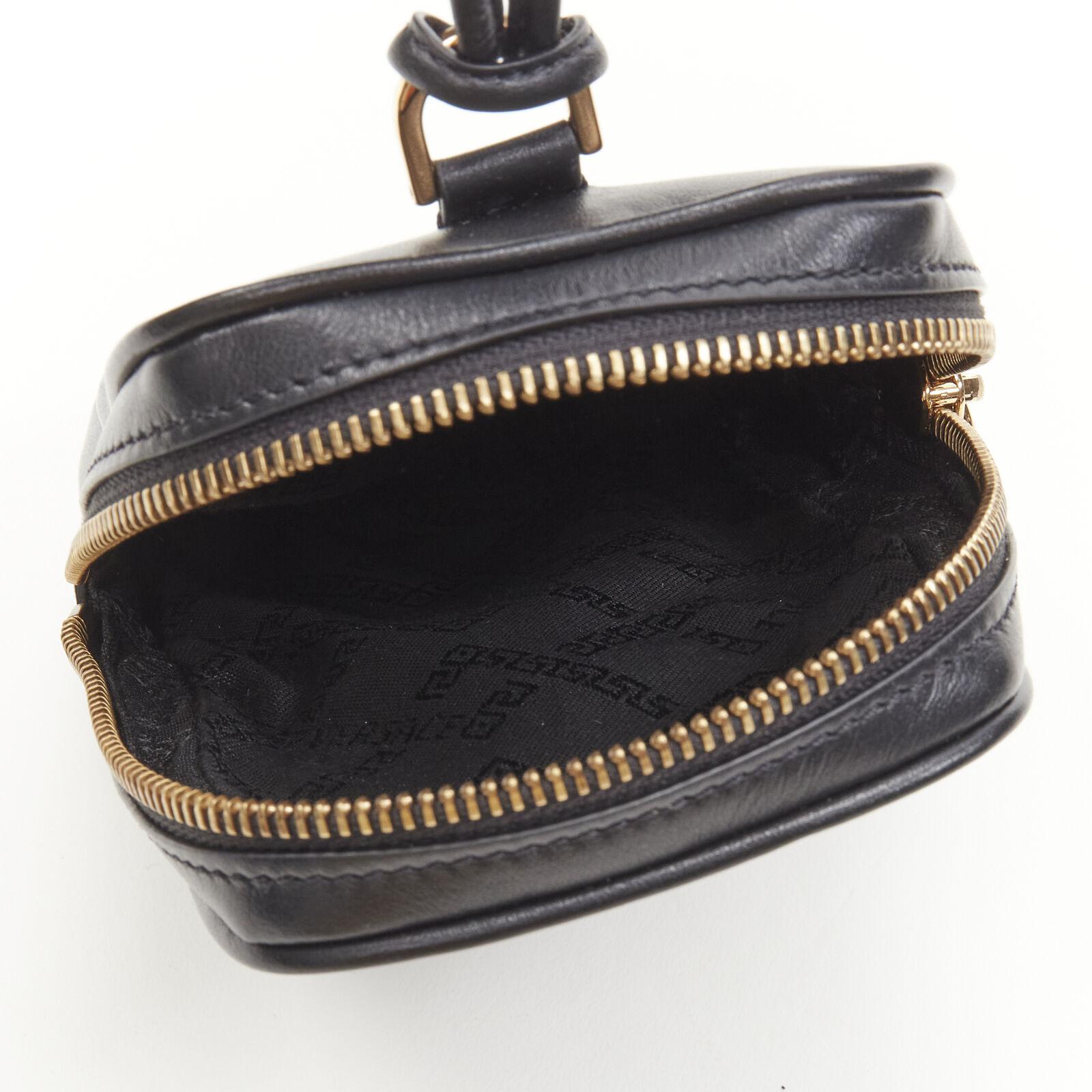 new VERSACE Clash Demi Medusa gold silver split black leather neck crossbody bag For Sale 4