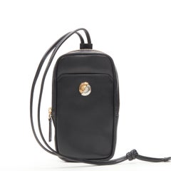 neu VERSACE Clash Demi Medusa gold silber gespalten schwarzer Brustbeutel Crossbody Bag
