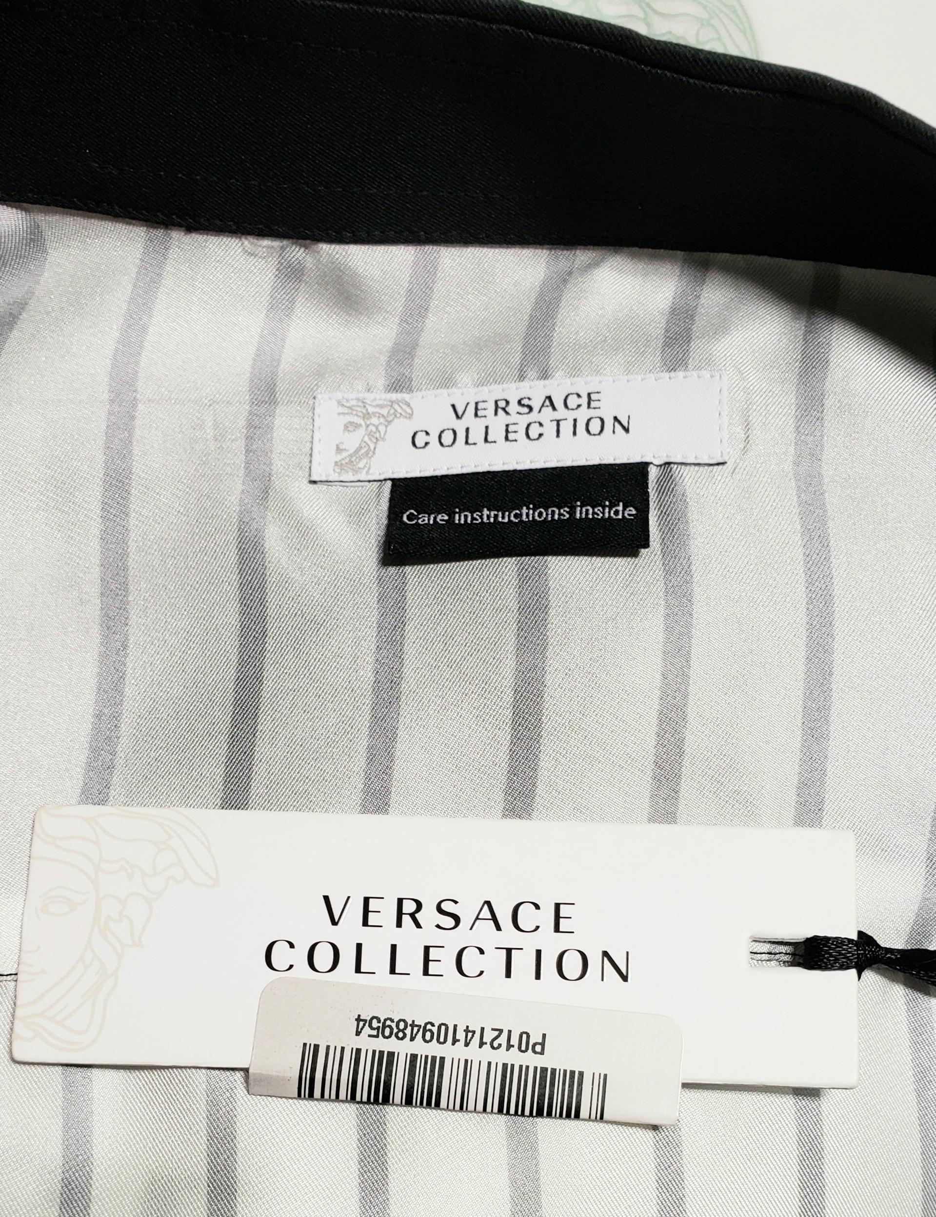 NEW VERSACE COLLECTION BAROQUE CHAINED PRINTED 100% SILK SHIRT It 50 - 40 (L) 6