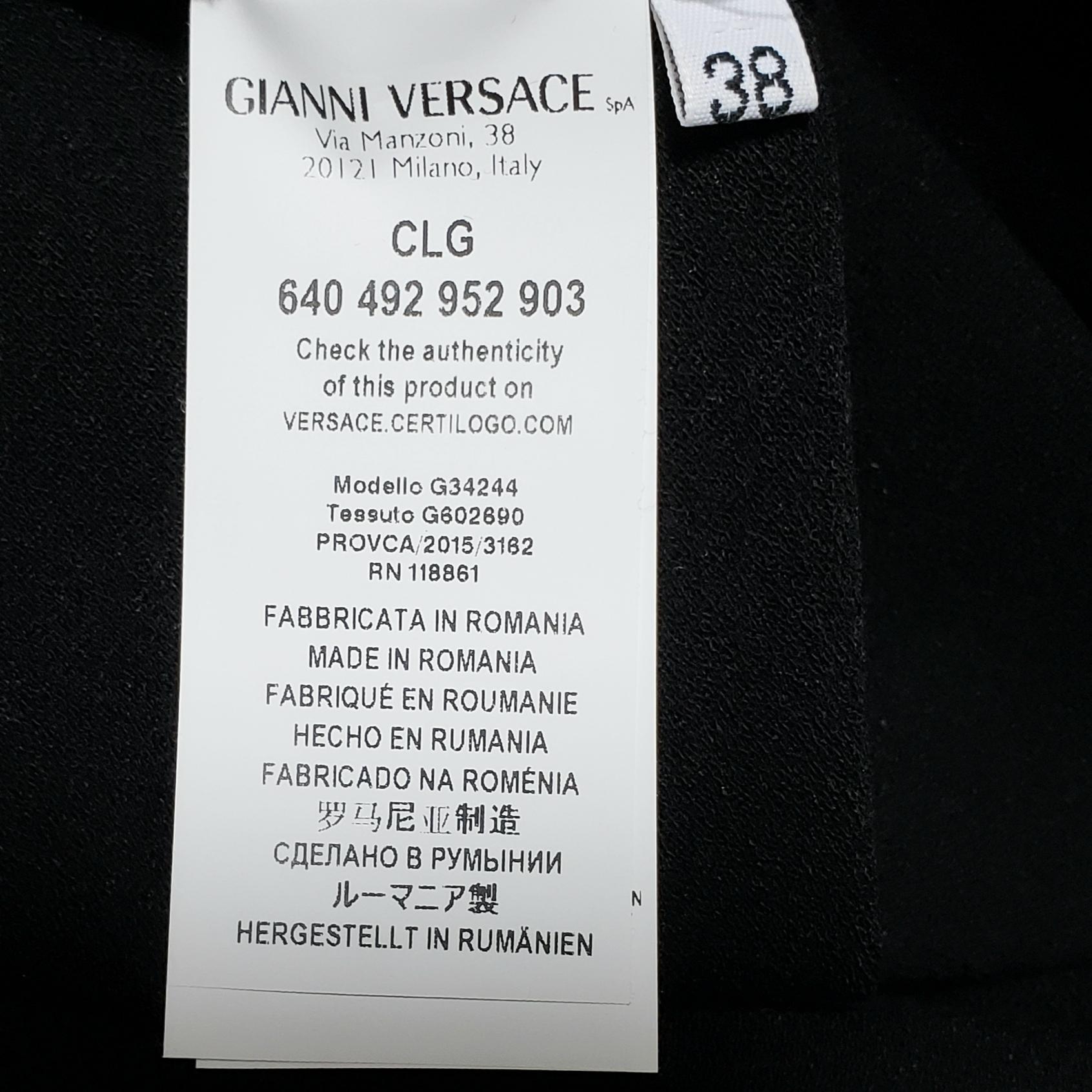 NEW VERSACE COLLECTION BLACK KNIT DRESS with MEDUSA BUCKLE 38 - 2 For Sale 5