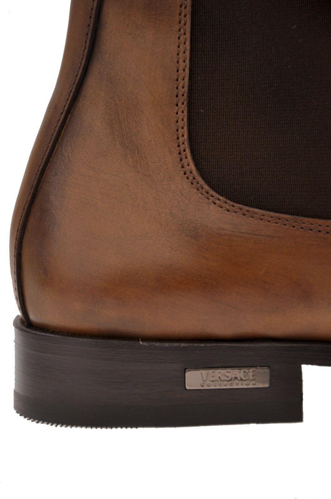 Men's VERSACE COLLECTION BROWN LEATHER Boots 40 - 7; 42 - 9