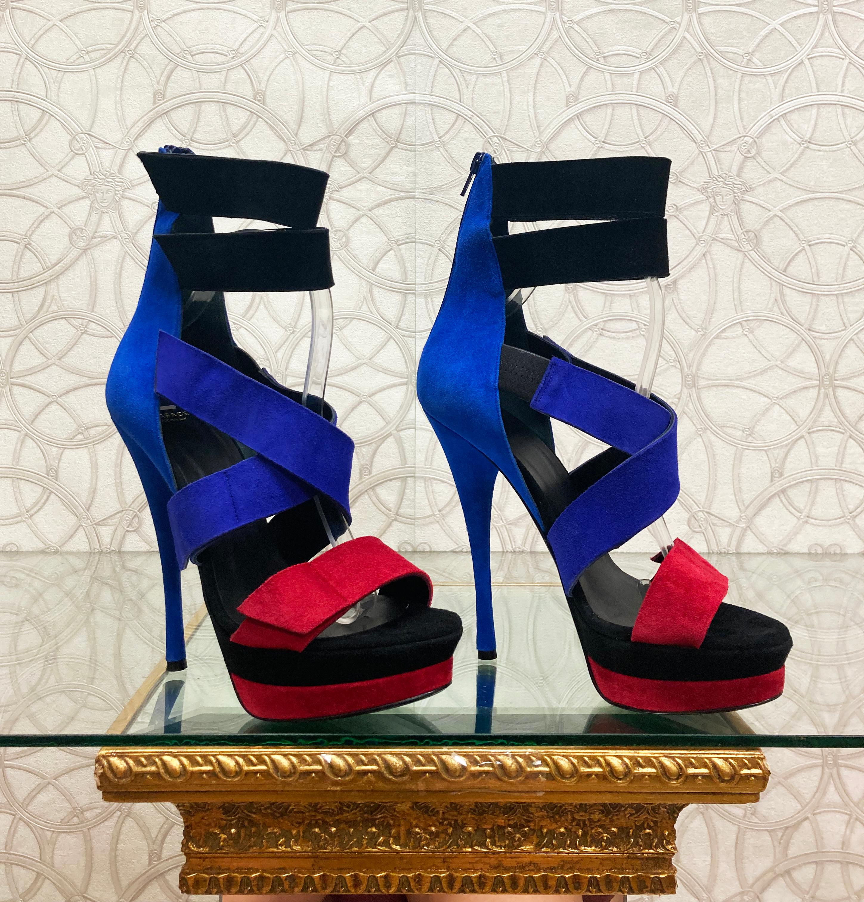 color block platform sandals