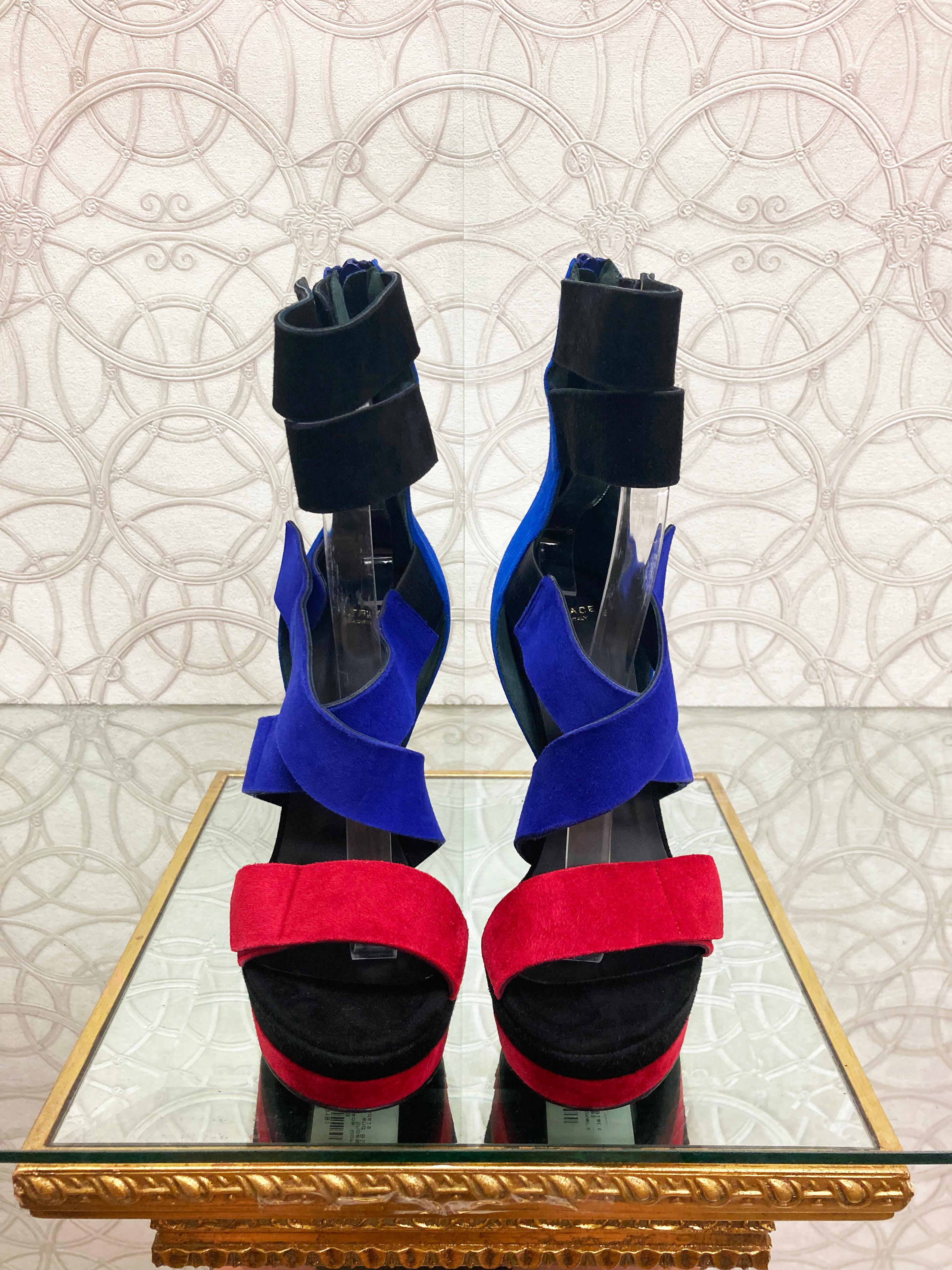 color block platform heels