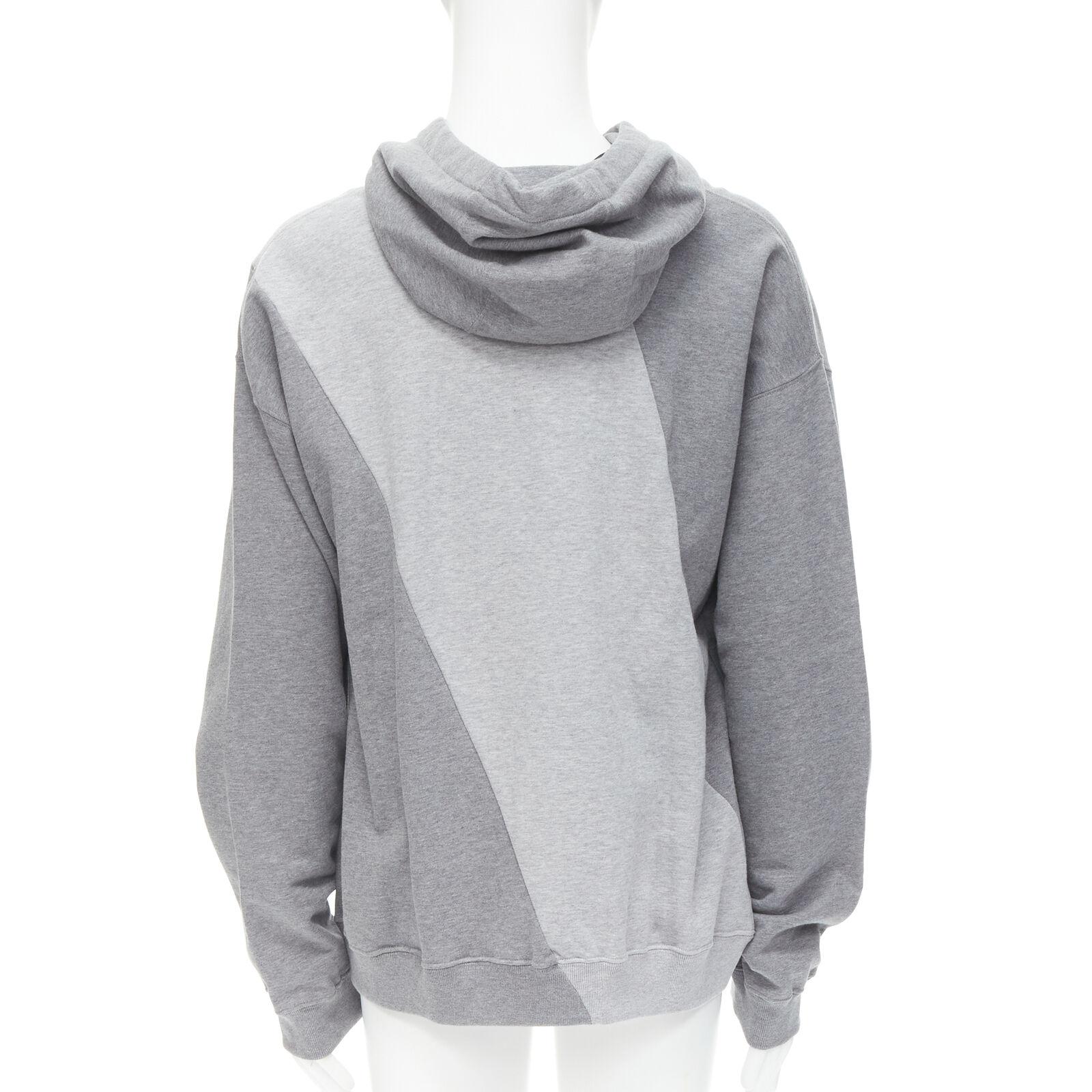 new VERSACE Compilation deconstructed mixed logo cotton hoodie grey melange XL 1