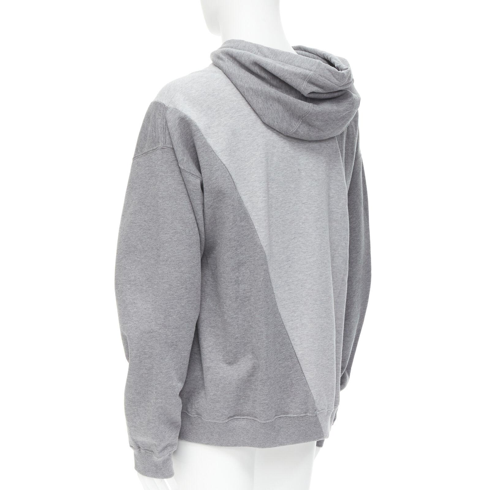 new VERSACE Compilation deconstructed mixed logo cotton hoodie grey melange XL 2