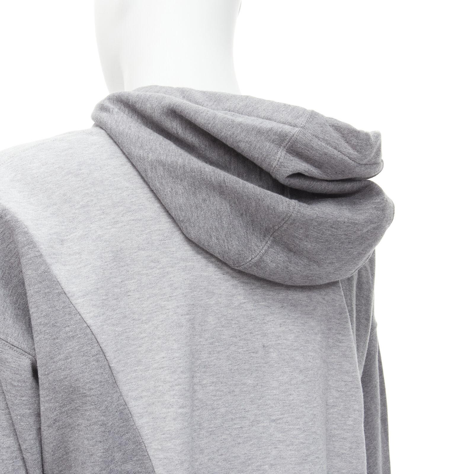 new VERSACE Compilation deconstructed mixed logo cotton hoodie grey melange XL 5