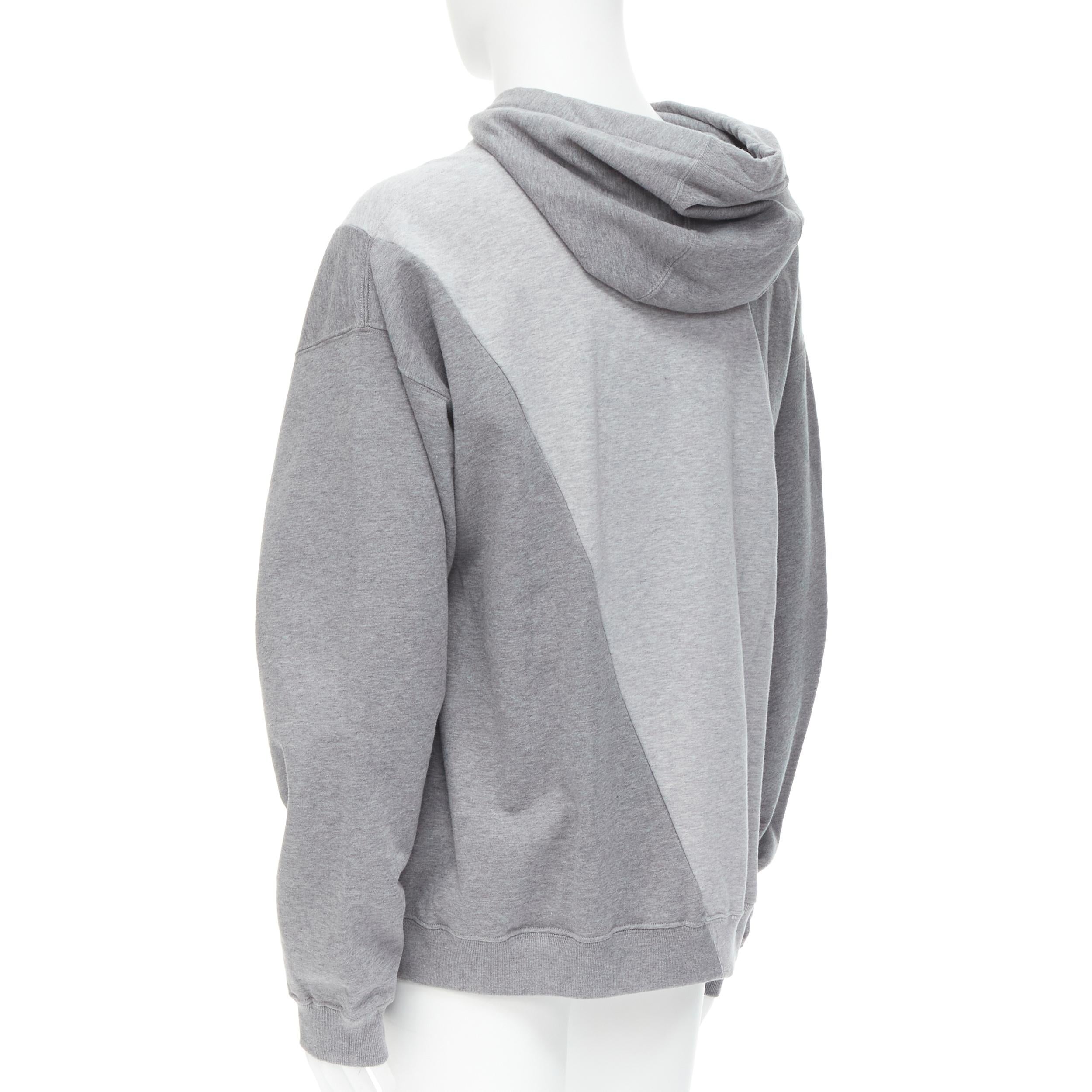 Gray new VERSACE Compilation deconstructed mixed logo cotton hoodie grey melange XS For Sale
