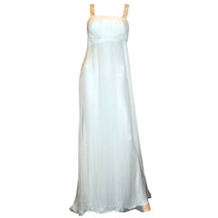 New Versace Crystal Embellished White Silk Gown 44 - 8