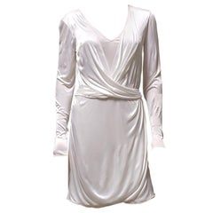 New VERSACE DELICATE PEARL WHITE MINI DRESS 42 - 6