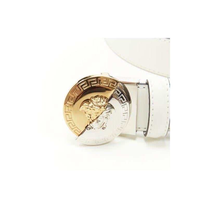 new VERSACE Demi Medusa Reversible black white silver gold coin belt 90cm 34-38