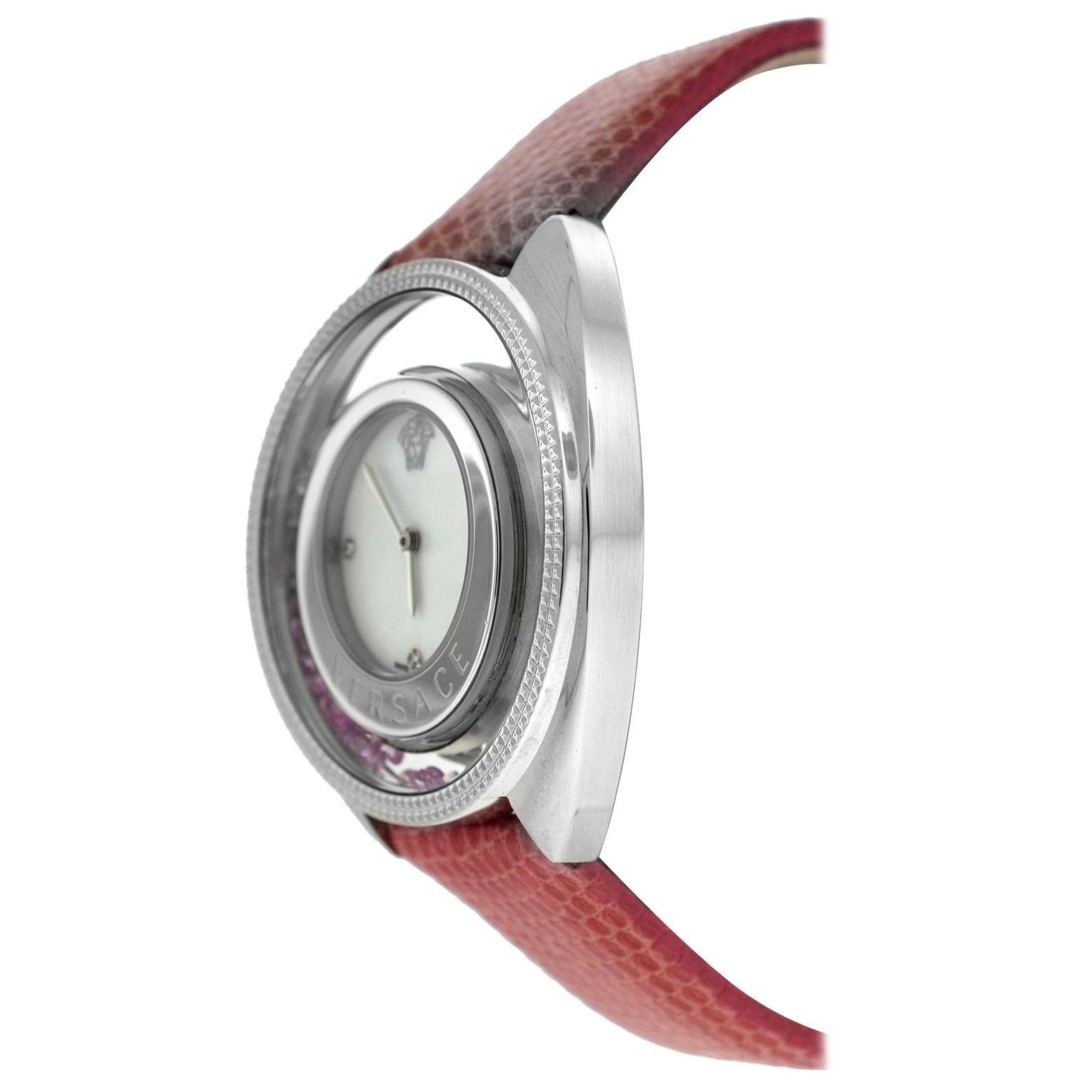 New Versace Destiny Spirit 86Q951MD497 S111 Floating Crystals Diamond Watch For Sale