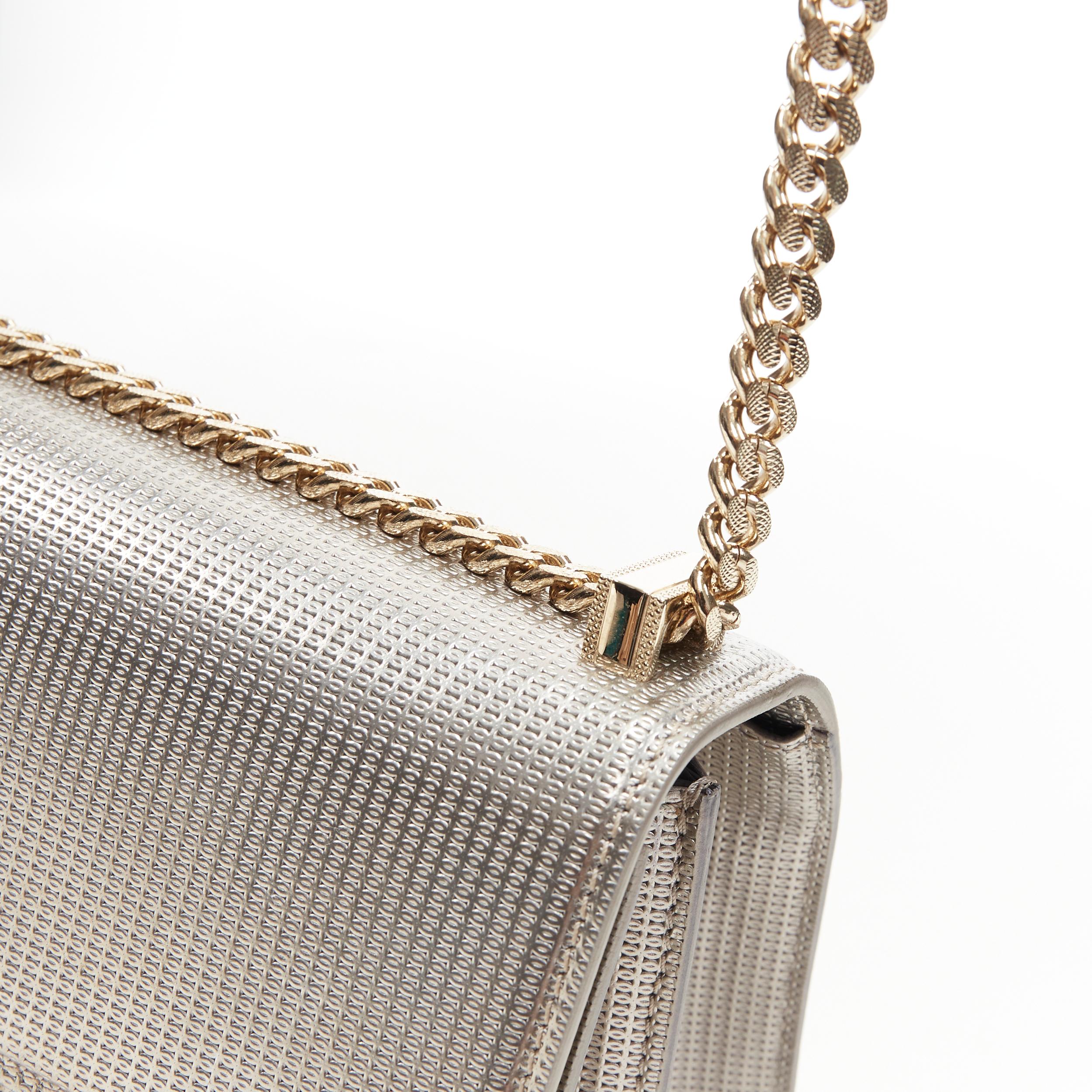 Women's new VERSACE Diamente silver leather gold Medusa chunky chain structured bag