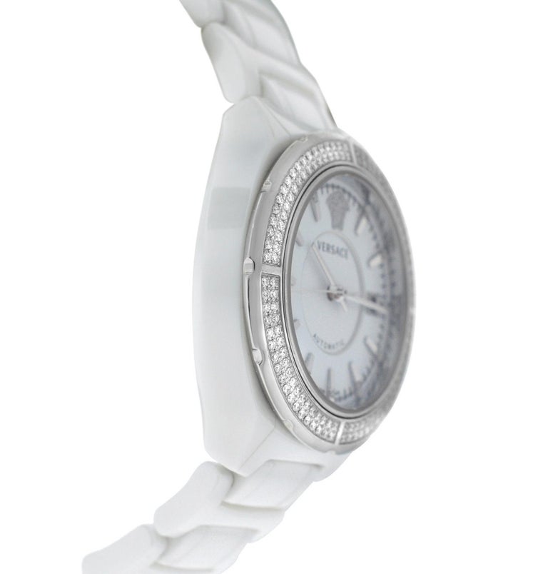 New Versace DV One Ceramic Automatic Diamond Watch For Sale at 1stDibs